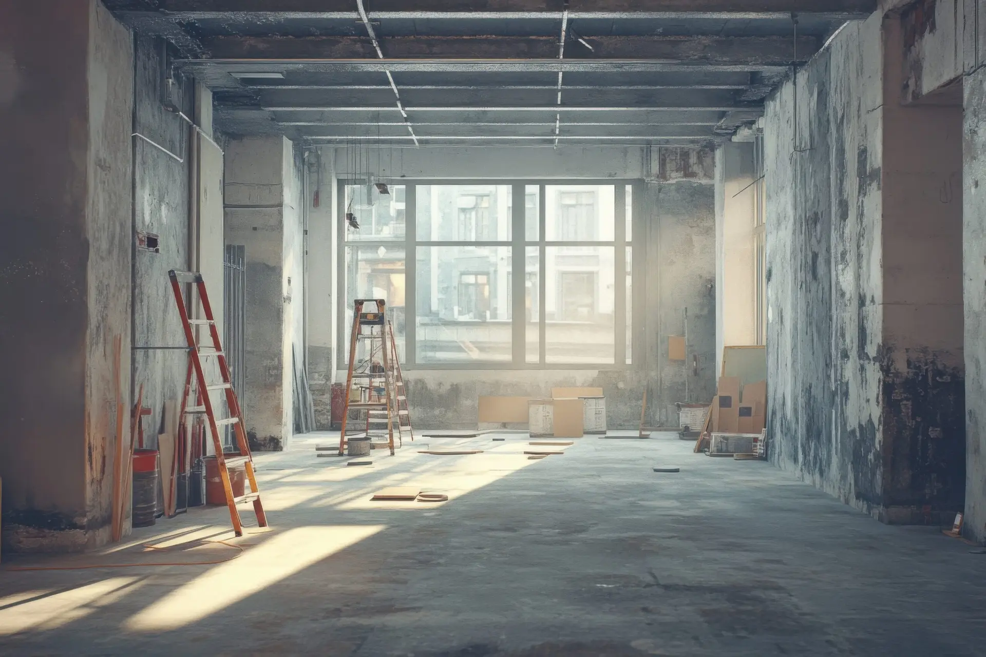 vecteezy an empty room with a ladder and a ladder 70453092